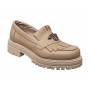 Pantofi dama casual din piele naturala box - Model Cleopatra Bej